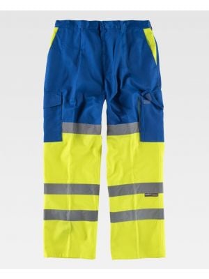 Pantalones reflectantes workteam combinado con refuerzos alta visibilidad de poliÃ©ster para personalizar vista 1