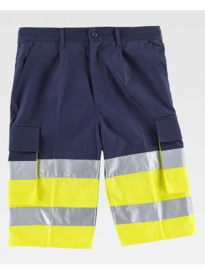 Pantalones reflectantes workteam bermuda combinada alta visibilidad de poliÃ©ster vista 1